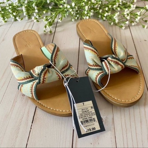 Universal Thread Shoes - Universal Thread Melody Knotted Slide Sandals Teal 6.5